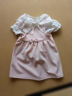 【新品、未使用】ピンクリボン付きワンピース、ブラウスセット　９０サイズ