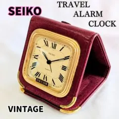 超希少 SEIKOトラベルアラームクロック折りたたみ式ヴィンテージ昭和レトロのサムネイル
