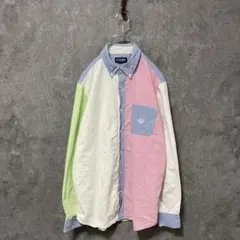 【刺繍Cロゴ】 CHAPS「パステルクレイジー」ボタンダウンシャツ