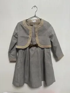 グレー系チェック ドレス ジャケット付き