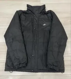 NIKE ナイキ 中綿ジャケット ブラック XL フード付き 刺繍ロゴ