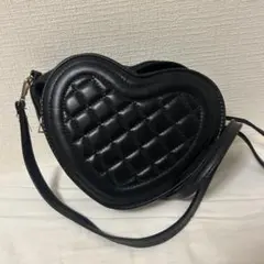 ハート型ショルダーバッグ ブラック