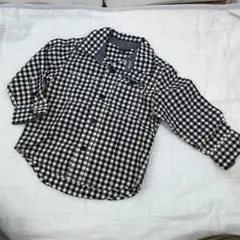 baby GAP チェック柄　長袖シャツ 95 黒　白　ギャップ　綿