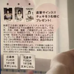 フラッシュ1813号 天木じゅん 八木仁愛 サイン入りチェキ応募券各2枚のサムネイル
