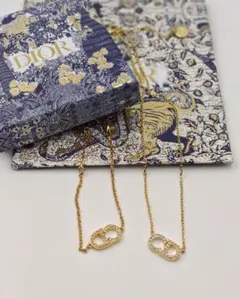 【美品Diorクリスチャンディオールネックレスブレスレット2点セット