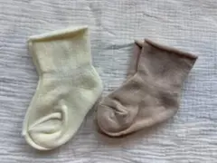 ベビー靴下 アイボリー ベージュ 2足セット