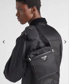 Re-Nylon xサフィアーノレザー ショルダーバッグ