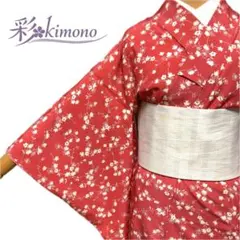 《10K39》小紋 着物 ピンク 袷 正絹 対象身長～156cm 匿名配送