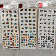 ★希少★ 2000年代 ミッキーマウス 他 アルファベットシール 3シートセット