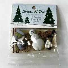 ボタン アメリカ 冬 雪だるま スキー Dress It Up USA 輸入
