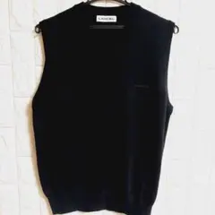 LANCEL（ランセル） Vネック　ニットベスト　ブラック　メンズ　MＡ　58