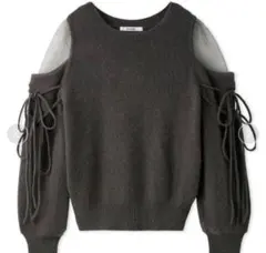 SNIDEL シースルーショルダーニットプルオーバー