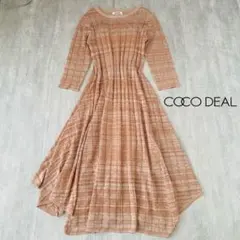 COCO DEAL チェックフレアニットワンピース