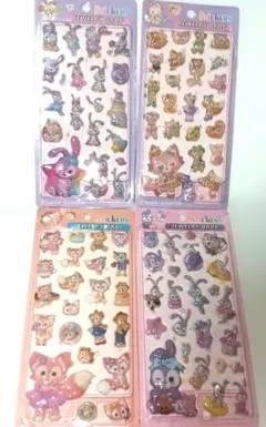 4枚セット★リナベル ステラルー ダッフィーフレンズ 立体シール