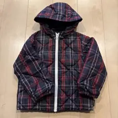 TKSAPKID チェック柄キルティングジャケット（フード付き）110㎝
