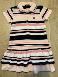 COMME CA ISM ストライプ 半袖ワンピース 100cm