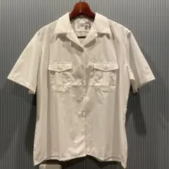 フランス軍　開襟シャツ　ホワイト 半袖　smock