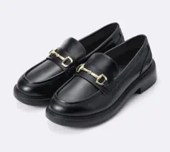 【GU】ボリュームソールビットローファー 黒 XLサイズ