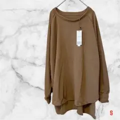 ブラウン 長袖カットソー 茶色 シンプル Tシャツ