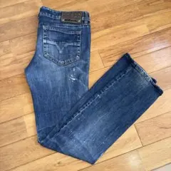 DIESELディーゼルストレートデニム レディース ダメージ W25_L32