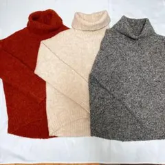 GLOBAL WORK タートルネック ニット セーター M 3色まとめ売り