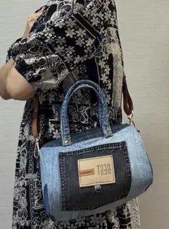 DIESEL ミニボストンバッグ デニム パッチワーク 2WAY Y2K - メルカリ