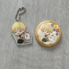 おまけ付き 鬼滅の刃 我妻善逸 ローソンコラボ アクキー 缶バッジ セット