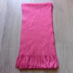 【新品未使用】ピンク無地フリンジマフラー