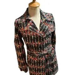 美品 スカラー ScoLar 花柄 トレンチ コート フラワー ステンカラー