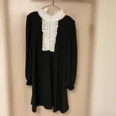 Ank Rouge ブラックフリルワンピース