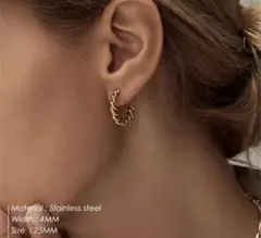 期間限定価格‼︎〜シルバー・ツイストフープピアス 〜25MM・一点のみ