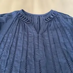ミュベール　ネイビー 七分袖 ブラウス