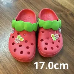 Crocs キッズ サンダル 花柄 いちご柄 きらきらストーン付き 17.0cmのサムネイル