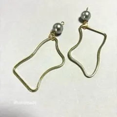 …832＊　ハンドメイド　大ぶり　イヤリング　ゴールド　パール