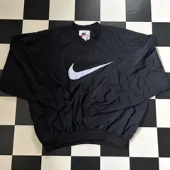 【希少】NIKE 90s ナイロン プルオーバー 銀タグ ビックロゴ ブラック