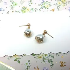 No.176☆一粒パール（ホワイト） ピアス イヤリング マスクチャーム