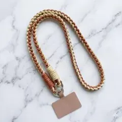 スマホストラップ パラコード スマホショルダーストラップ ベージュ　ブラウン