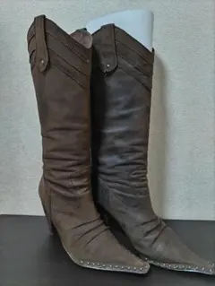 COBRA スタッズポインテッドトゥロングブーツ