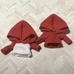 オビツ11 服 ハンドメイド パーカー(赤) 2枚 即購入OK