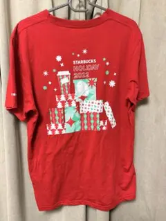 STARBUCKS ホリデー2022 Tシャツ Lサイズ レッドのサムネイル