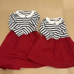 【美品】110・80センチ　姉妹お揃いワンピース