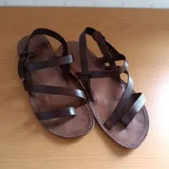 EDER SHOES レザーサンダル イタリア製 ブラウンのサムネイル