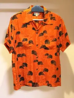 Dry bones 鼠、髑髏柄 アロハシャツ SILK100% ドライボーンズのサムネイル
