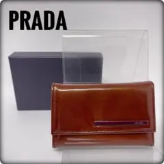【箱付】プラダ PRADA パテントレザー 6連 キーケース ブラウン M222
