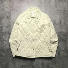 【アイボリー色】 キルティングジャケット M 中綿 ショート丈 レディース 軽量