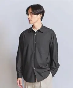 新品! BEAUTY & YOUTH 尾州レギュラーフォルムシャツ グレー L