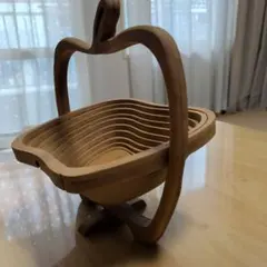 木製 折りたたみ式 アップル型 バスケットのサムネイル