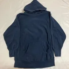 80s USA製 目無し リバースウィーブ パーカー ネイビー 90s