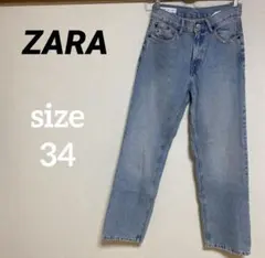 ZARA ダメージ加工 ストレートデニム 34