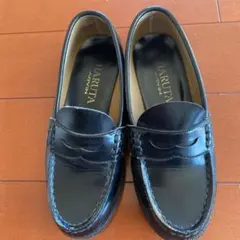 ハルタ 学生 靴 ローファー 黒 22cm